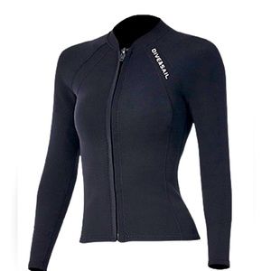 Wetsuit Top Jacket Shirt Women 2mm long sleeve Diving Surfing Zip Top Neoprene